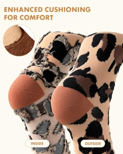 Cute Compression Socks for Women - color: Wild Prints, size: Large-X-Large