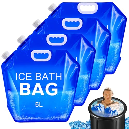 4 Pack Ice Bath Bags Reusable, Large Capacity Cold Plunge Ice Bath Accessories, Portable Bathtub Freezer Water Bags for Ice Baths at Home - color: 5L/1.3 Gallon -4Pcs