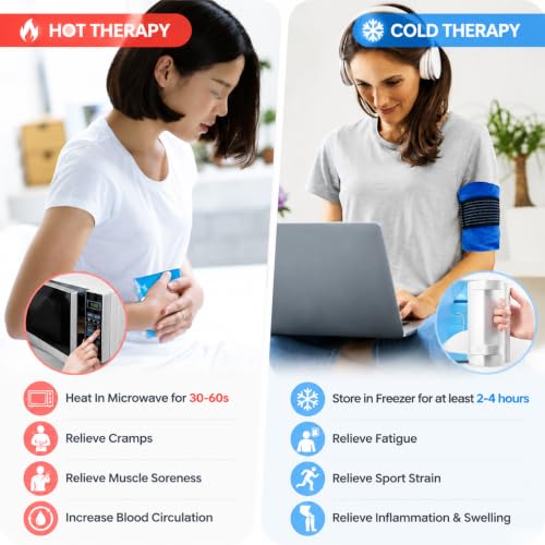 Reusable Gel Ice Packs with Wrap, 2 Pack 1 Wrap 6.3"x5.1" - style: 6.3"x5.1", 2 PACK + 1 Wrap