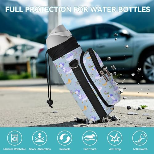 AUPET Water Bottle Sling Bag Sleeve Holder Carrier 25/32/40/64 oz,Insulated Crossbody Water Bottle Case Cover with Strap and Pockets for Men/Women Walking Hiking - color: Cute Farm Theme, size: 25oz