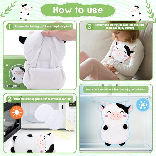 Cow Microwavable Heating Pad for Cramps Period Pain Relief Cute Heating Pad - style: Milk Cow