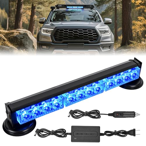 Nilight 12LED Wireless Blue Strobe Light 14" Magnetic Mount 12V - color: Blue