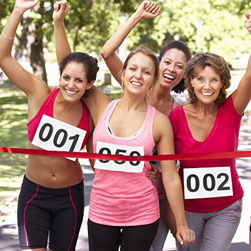 Running Bibs Race Competitor Numbers Waterproof Runners Race Numbers with Safety Pins for Marathon Races Events 5.9" x 7.9" - style: Number 401-500