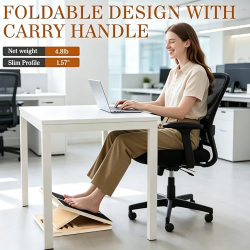 Calf Stretching Inclined Board, Adjustable Multi Angle Stretching, Suitable for deep Squatting, Knee, Achilles Tendon Physical Therapy, and Leg Flexibility Exercise, Portable Wooden Inclined Board