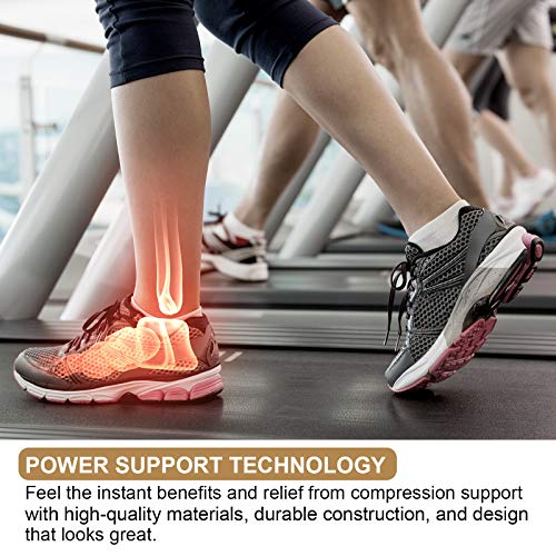 Geyoga 7 Pairs Ankle Compression Sleeves Ankle Brace Socks Plantar Fasciitis Relief Sock with Foot Arch Support for Women Men Relieves Foot Heel Pain(Size L, Size XL) - size: Size L, Size XL