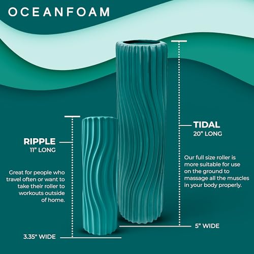 Oceanfoam Tidal Roller - Muscle Massage Foam Roller for Exercise (Jade) - color: Jade