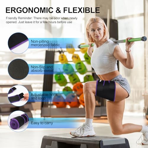 supregear Thigh Wrap Support, Hamstring Quad Wrap, M - color: Black + Purple, size: M