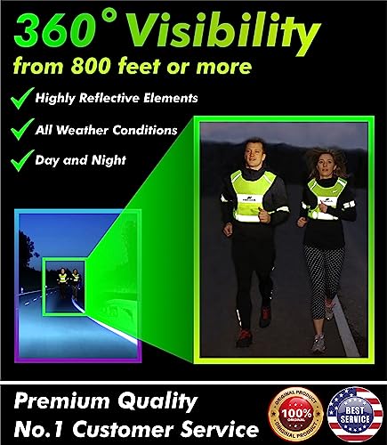 FREEMOVE Reflective Vest - Running Gear + 2 Bands & Bag/Ultralight & Comfy Safety Vests for Running, Walking, Cycling - size: Large