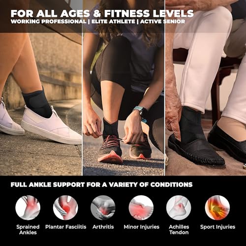 Astorn Precision-Engineered Ankle Brace for Men and Women, Professional-Grade Compression Support Wrap for Achilles Tendon, Sprains, Plantar Fasciitis, Arthritis, Running, Basketball (Large) - size: Large