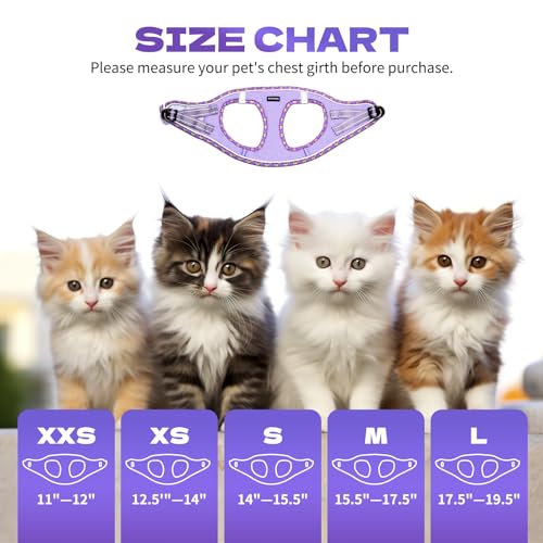 Rttochfy Cat Harness and Leash Set, Escape Proof Kitten Harness, Soft and Breathable Vest with Reflective Strip, Easy to Wear for Cats Walking and Traveling (Blue, XS) - color: Blue, size: XS (Chest:12.5"-14")