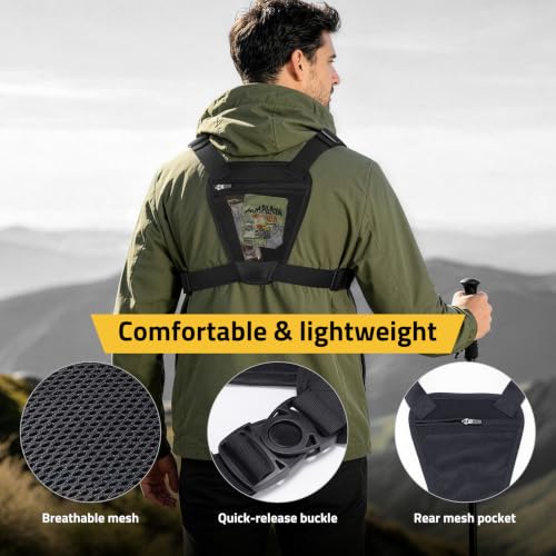 CVLIFE Chest Bag for Men, Outdoor Adjustable Running Vest with Gear Holster