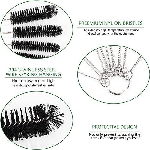 CiaraQ Bottle Cleaning Brushes, 9.8 Inch Nylon Tube Brush Set - color: Black, size: 9.8 Inch (10pcs)