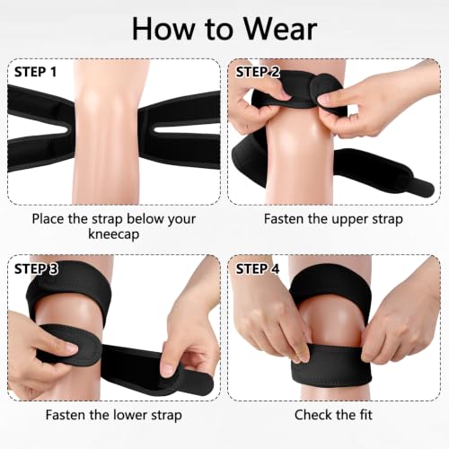 Knee Brace for Women and Men, Breathable Adjustable Knee Braces, Black - color: Black