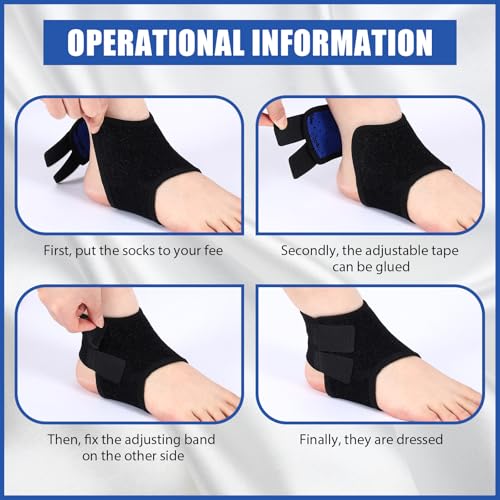 Tarpop 2 Pairs Kids Ankle Brace, Compression Sleeves, M+S, Black,White - color: Black,White, size: Small,Medium
