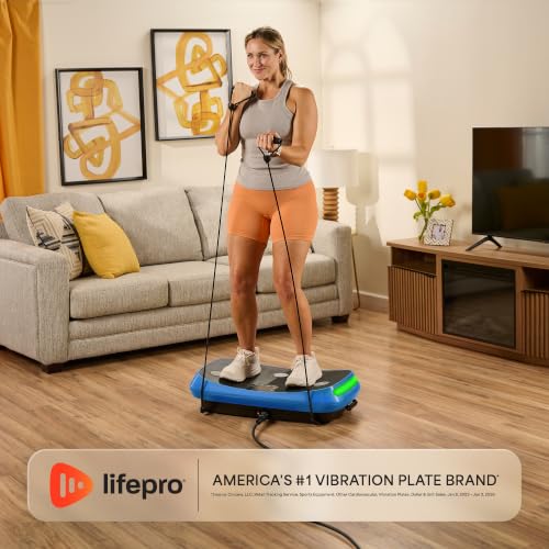 Lifepro Rumblex 4D Vibration Plate Exercise Machine with 7 Training Modes - color: Blue, size: Standard