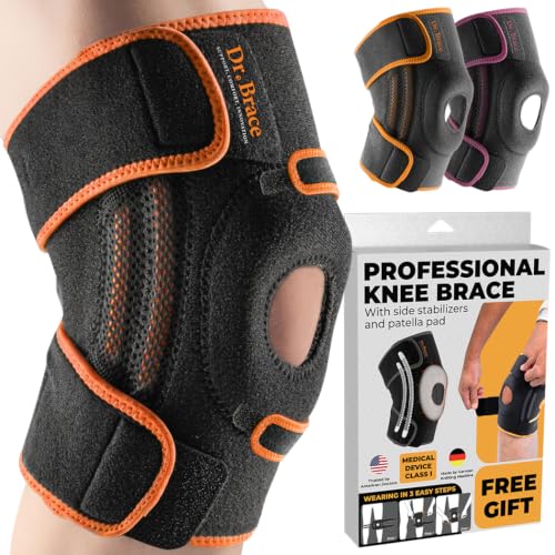 DR. BRACE ELITE Knee Brace with Side Stabilizers & Patella Gel Pads - color: Mars, size: Large