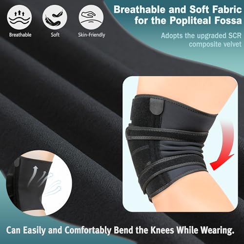 Compression Knee Brace, Non-Slip Patella Support with Double Adjustable Straps, Suitable for Patellar Tendinitis, Arthritis, Meniscus Tear, Unisex, Black, S - size: Small