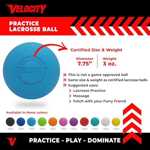 Velocity Lacrosse Balls - 1, 2, 3, 6, 12, 18, 24, 36, 60 and 120 Packs - for Practice, Official NFHS and College Approved Size - color: Light Blue, size: 12 Balls, style: Practice Ball