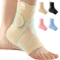ZOELION Ankle Brace Compression Support with Removable Fishnet Strap, 3D Knit Plantar Fasciitis Relief Achilles Tendonitis Brace, Ankle Compression Sleeve for Pain Relief & Injury Healing, Beige/S - color: Beige（Pack of 1）