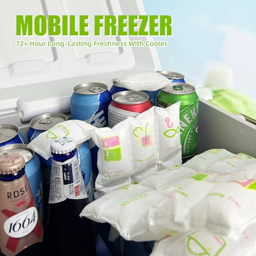 WORLD-BIO Dry Ice Packs for Shipping & Coolers, Shipping Ice Sheets for Coolers Reusable, Long Lasting Dry Ice for Shipping Food, Keep Food Drink Cold,17'' X 9.3'' 96 Cells - style: 8X3cell 4sheet - 96cells