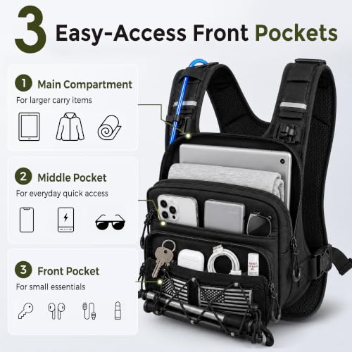 Running Vest Water Backpack with 2L Leak-Proof Bladder for Men & Women - color: Black