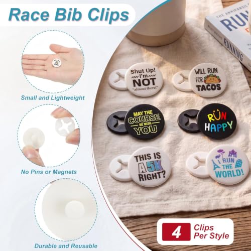 Leinuosen 24 Pcs Funny Running Bib Clips Runner Race Number Fix, Active - style: Active