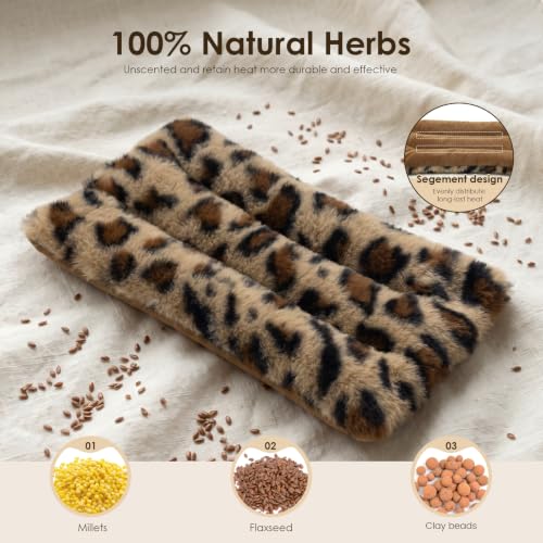 Microwave Heating Pad 6 x 12 Small Heating Pad Microwave, Microwave Bean Bag Heating Pad for Neck and Shoulders, Moist Heat Pack Pillow Warm Compress for Knee, Muscles, Joints, Wrist (Leopard Print) - color: 6 X 12" Leopard Print - 1 Pack