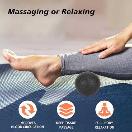 Foot Massager Roller Set for Plantar Fasciitis, Arch and Heel Pain Relief - color: Black Combination