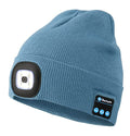 Wmcaps Bluetooth Beanie with LED Light and Headphones, Christmas Tech Gifts - color: Blue