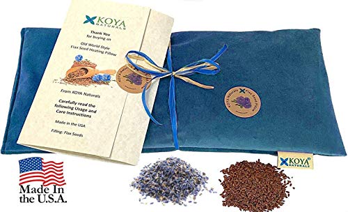 KOYA Naturals Soft Velvet Flax Seed Lavender Pillow Microwave Heating Pad - color: Turquoise