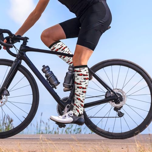 Compression Socks, Unisex 15-20 mmHg Knee High Support Socks - color: Racing Car