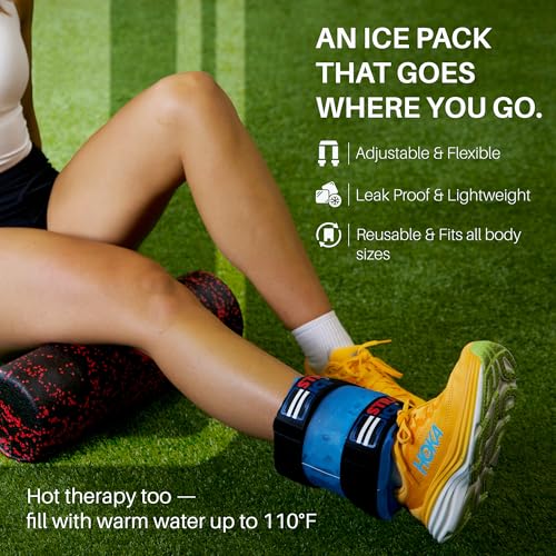 an Ice Bag that is Fillable, Reusable & Wearable - Instant Cold and Heat Therapy for Shoulder, Knee, Elbow & Back Pain Relief - Injuries, Inflammation & Recovery - 7.5" x 18" - Blue - color: Blue