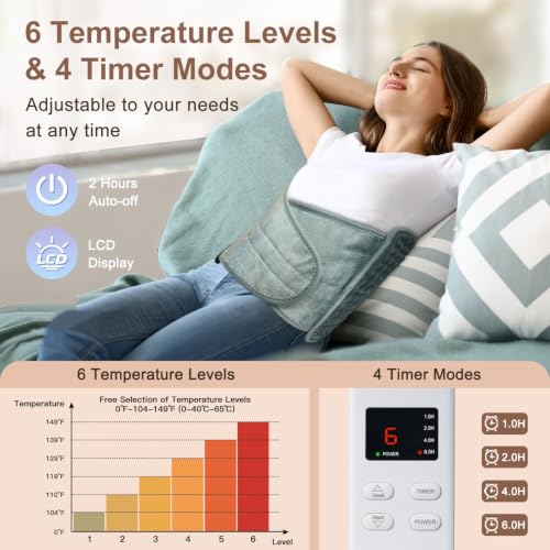 IGXHAVIZ Heating Pad with Adjustable Belt - color: Gray