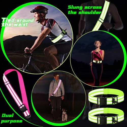 Saintrygo Reflective Sash for Walking - color: Rose Red
