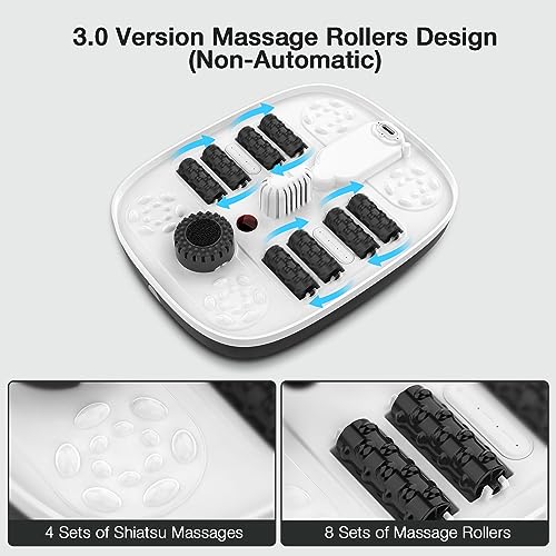 HOSPAN Collapsible Foot Spa, Foot Bath Massager with Heat, Bubble & Massage - color: Black