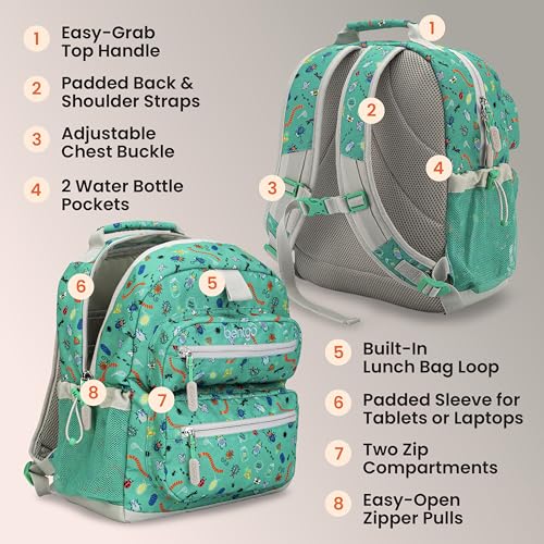 Bentgo Kids Print Durable & Water-Resistant Backpack - color: Bug Buddies, size: Kids Medium