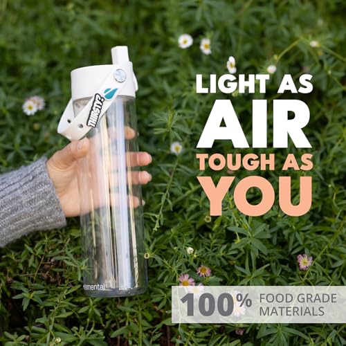 Elemental Splash 26oz BPA-Free Reusable Water Bottle w/Straw & Charm Strap - color: Clear Charm, size: 26 Ounces