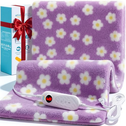 Heating Pad, ALLJOY Cute Heating Pad for Period Cramps & Back Pain, 24"X12" - color: Purple