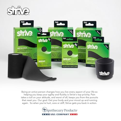 Strive Infrared Compression Therapy Wrap, 2.5" x 60", Adjustable, Black - color: Black, size: 2.5"x 60" Wrap