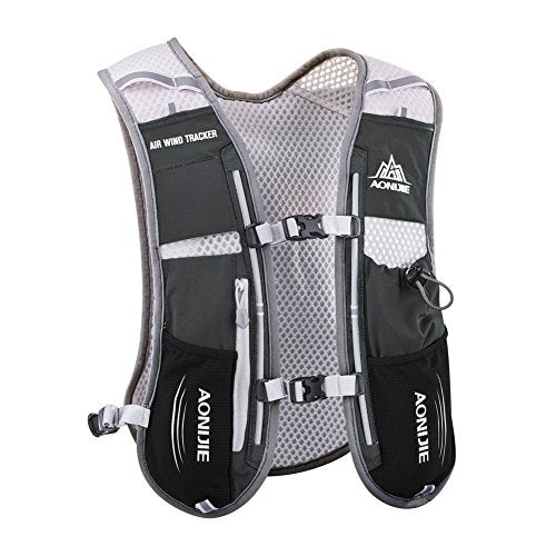AONIJIE Running Vest Hydration Backpack 5L Unisex Trail Water Lightweight - color: Black and No Water Bladder