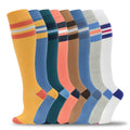 fenglaoda 8 Pairs Compression Socks for Men & Women 20-30 mmHg Knee High Nurse Pregnant Running Medical and Travel Athletic - color: 15-8 Pairs-3, size: Small-Medium