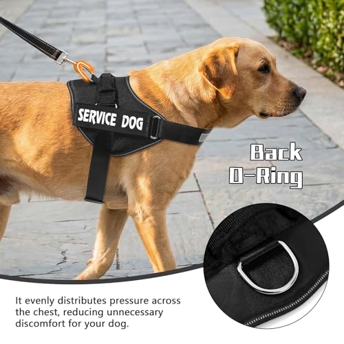 MUMUPET Service Dog Vest, No Pull & Reflective Dog Harness, Black, L - color: Black, size: Large