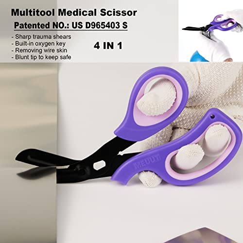 MEUUT Medical Scissors 2-Pack Trauma Shears for Nurses All Purpose Scissors - color: Purple+purple-2
