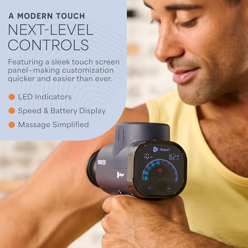 Lifepro SonicPro Massage Gun Percussion Muscle Massager with Heat, 9 Heads - color: Blue, size: Pro