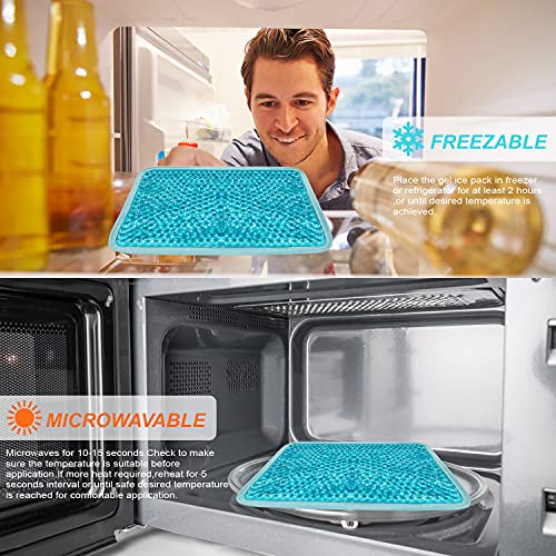 Gel Ice Pack for Injuries Ice Bag with Strap-2 Pack Reusable Hot Cold Pack - color: Blue-2 Pack