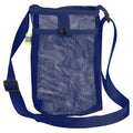 Uxcell Water Bottle Holder With Adjustable Shoulder Strap, Carrier Bag, Mesh Crossbody Carrier With Pocket for Sports, Hiking, Walking, Travel - color: Navy Blue