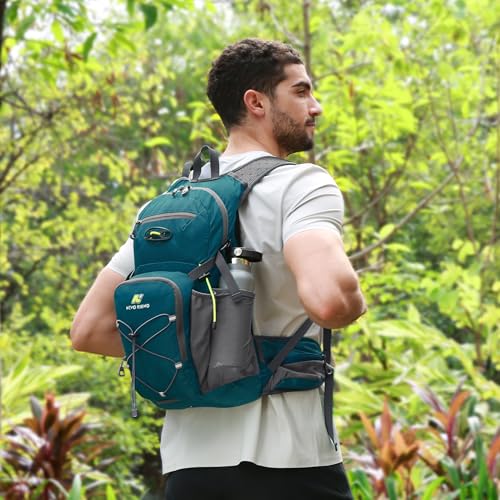 N NEVO RHINO Hydration Backpack, 18L Hiking Backpack with 3L Water Bladder - color: Lake Blue