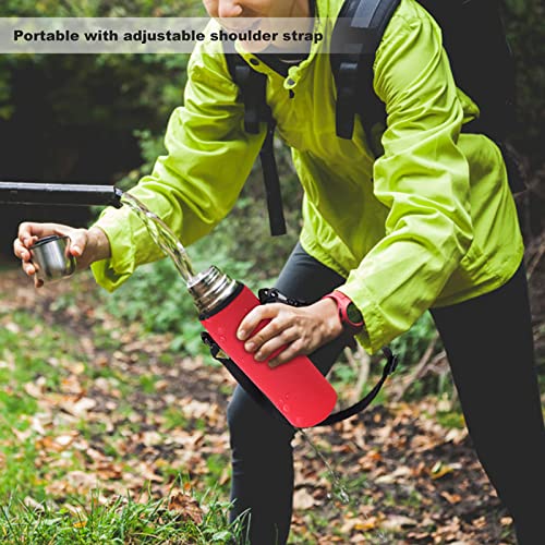 BORDSTRACT Insulated Water Bottle Cover, neoprene carrier with adjustable strap for outdoor walking running gym cycling