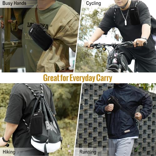ONETIGRIS Backpack Strap Pouch, MOLLE Phone Holster for Backpack & Belt - color: Pure Black