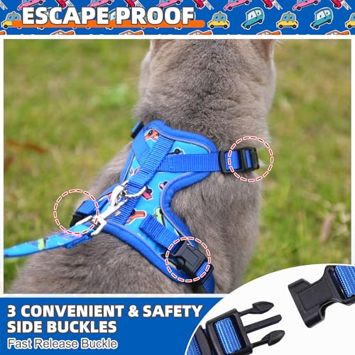 KOOLTAIL Cat Harness and Leash Set, Escape Proof for Safe Walking & Travel, Reflective Comfortable Easy Control Adjustable Kitten Harness for Boys&Girls Small Medium Large Cats Car S - size: Small